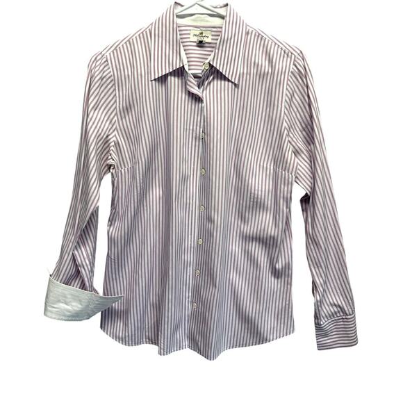 J Crew Tops - Haberdashery J Crew Med Shirt Button Down Work Wash White Blue Pink Pin Stripe